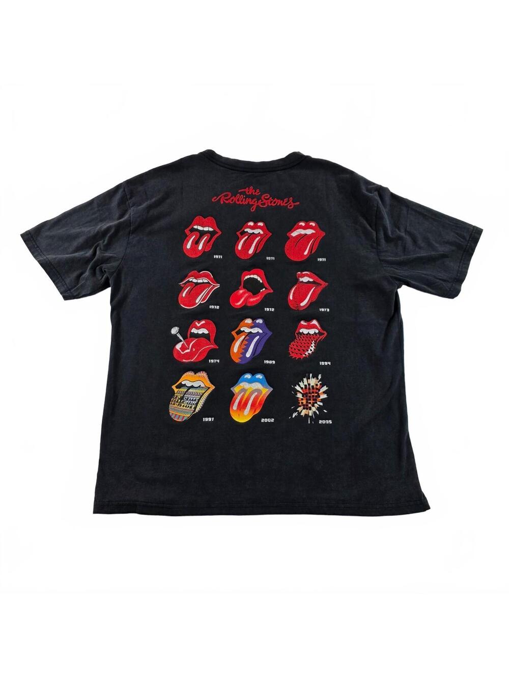 The Rolling Stones Men's Medium Black Vintage Graphic T-Shirt Band Logo Soft NWT
